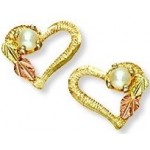Genuine Pearl Heart Earrings - by Landstrom's